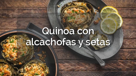 Quinoa con alcachofas y setas